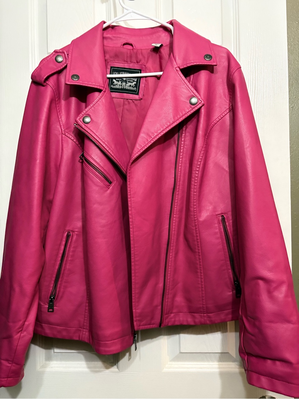 Stylish Pink faux Leather Moto Jacket - Brand: Levi's